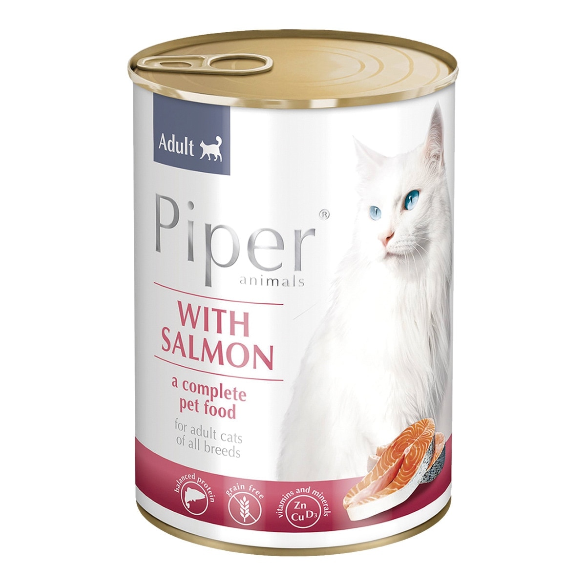 Piper - Comida húmeda para gatos adultos Piper Animals grain free salmón 400 g