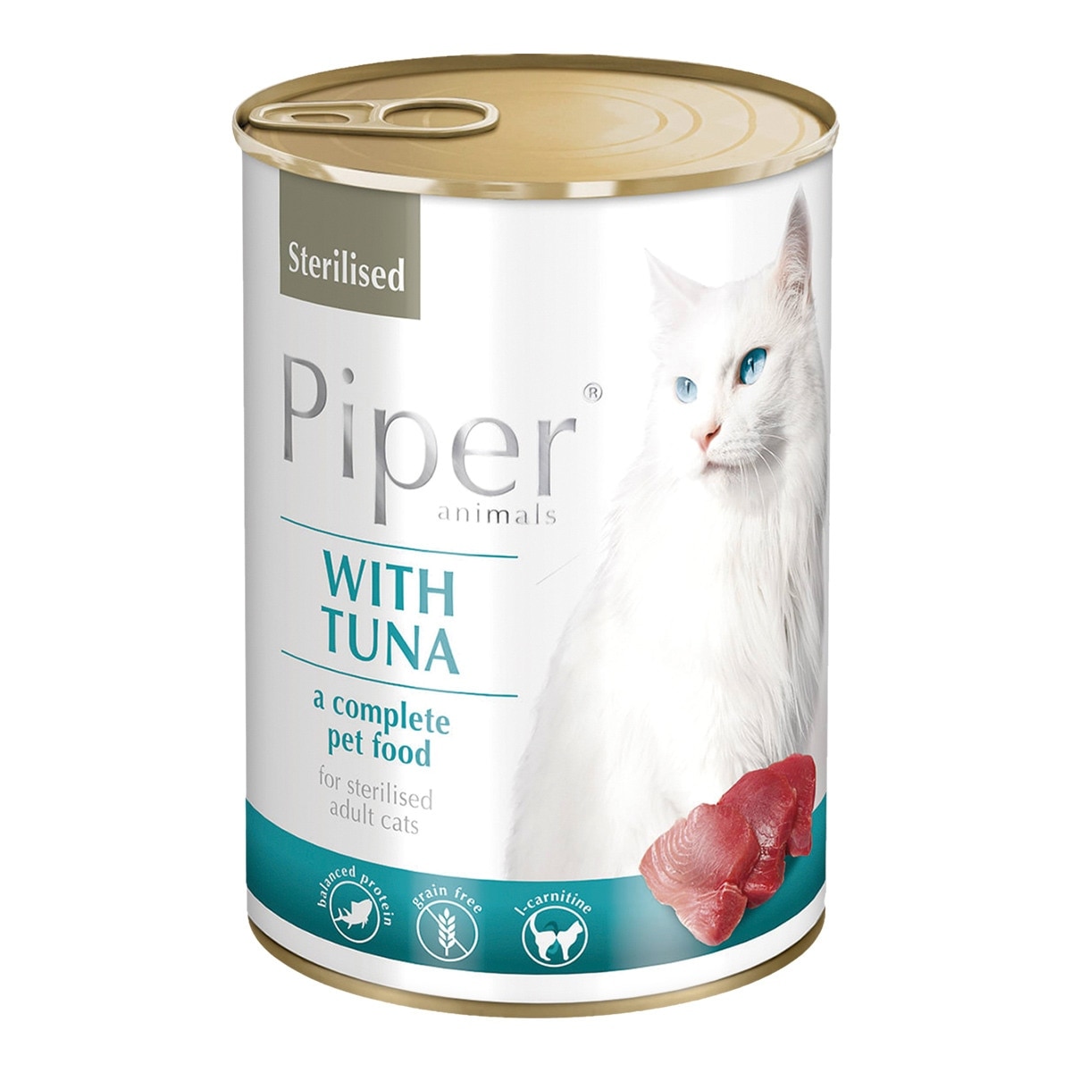 Piper - Comida húmeda para gatos adultos esterilizados Piper Animals grain free atún 400 g