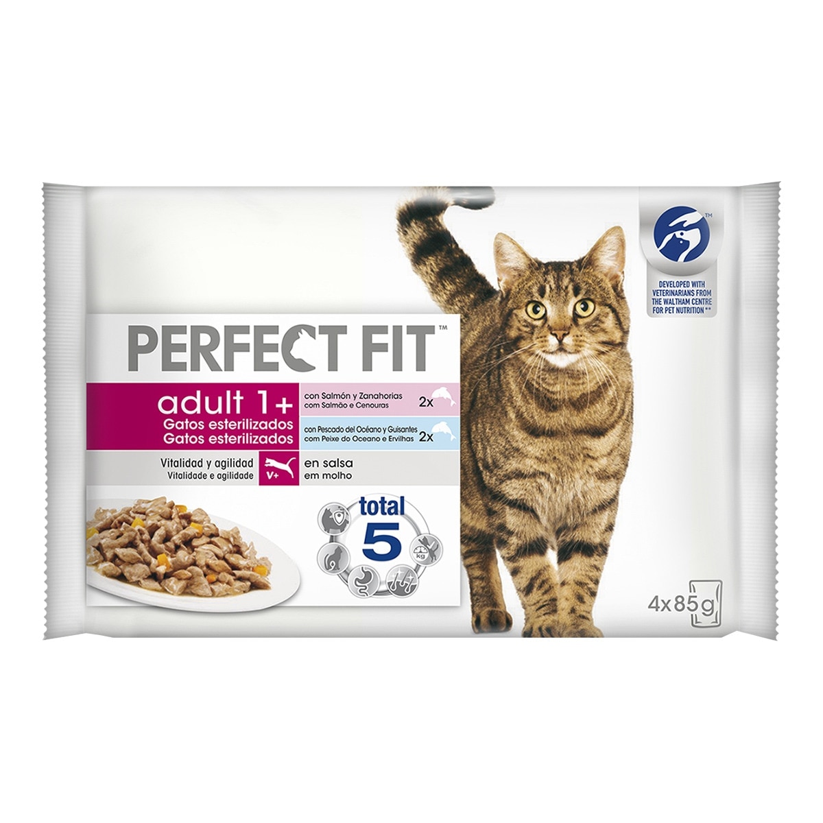 Perfect Fit - Comida húmeda para gatos adultos Perfect Fit pescado 4 x 85 g