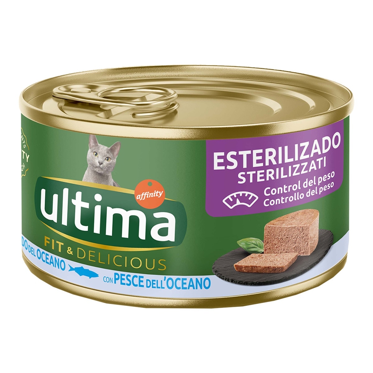 Ultima - Comida húmeda para gatos adultos esterilizados Ultima Ffit & delicious pescado 85 g