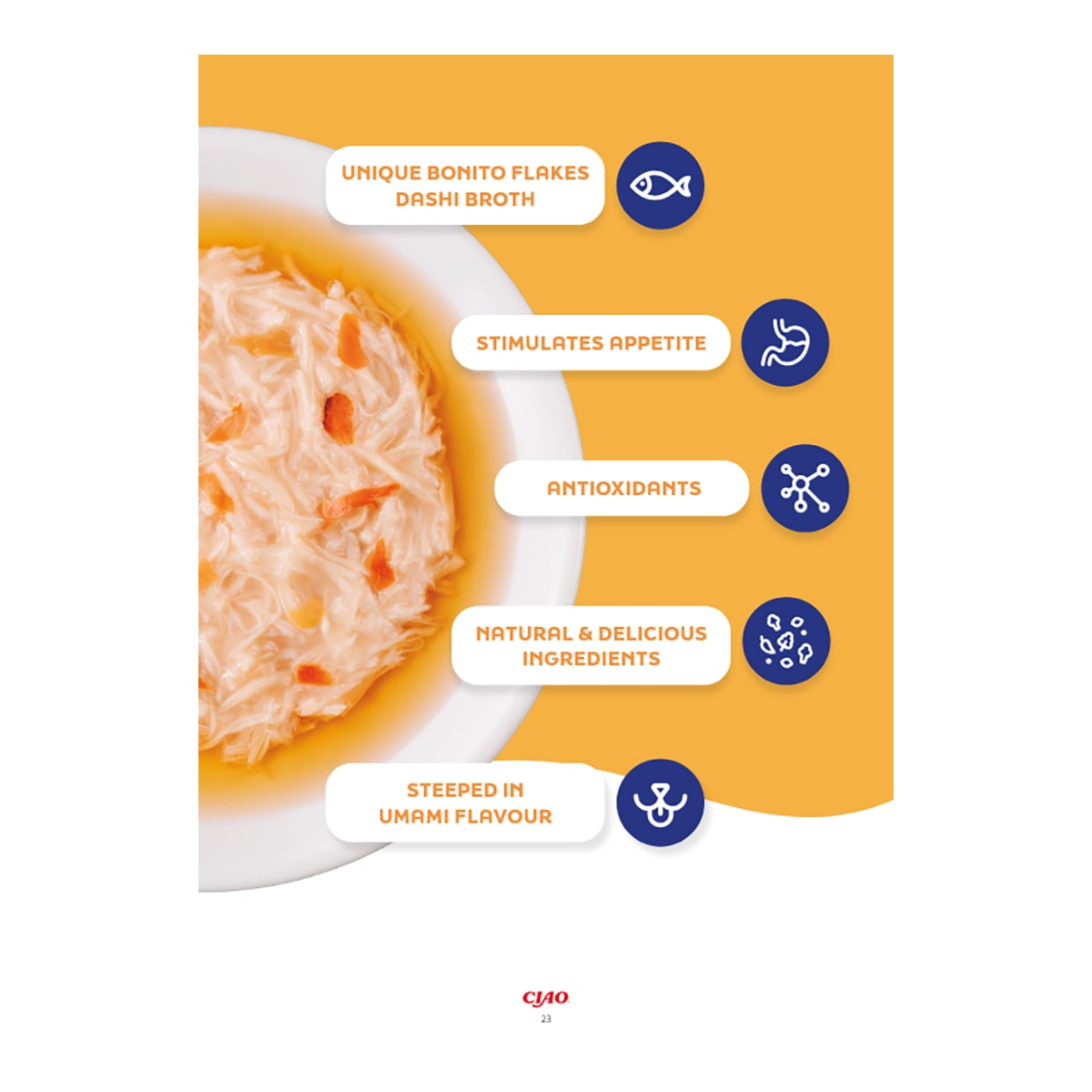 Comida húmeda para gatos adultos Dashi Churu pollo con atún 40 g 5