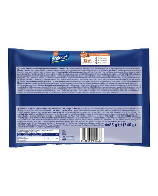 Imagen 2 de Comida húmeda para gatos adultos Daily Delice Brekkies pollo y pavo en salsa 4 x 85 g