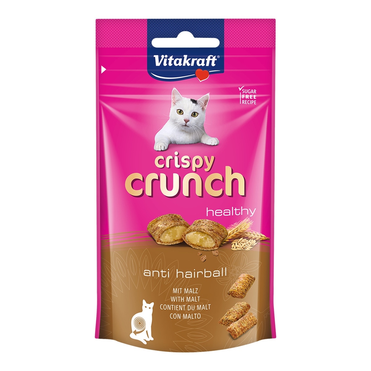 Vitakraft - Snack para gatos adultos Vitakraft Crispy Crunch con malta 60 g.