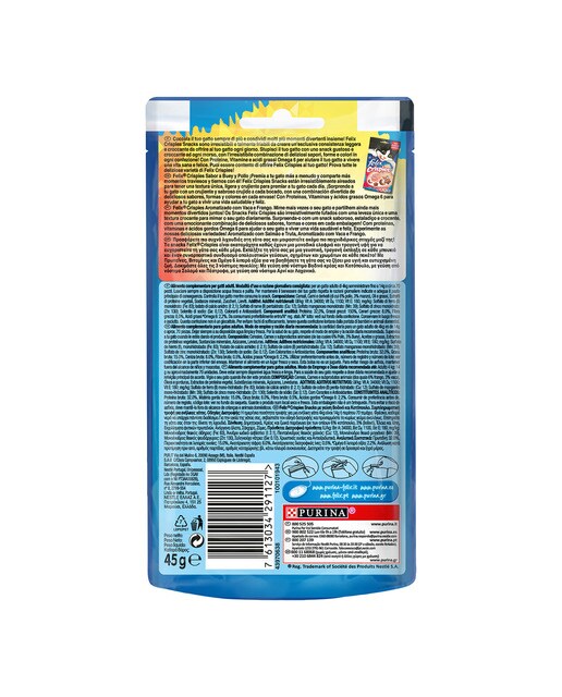 Snack para gatos Felix Crispies buey y pollo 45 g 2