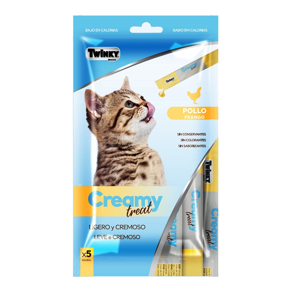 Twinky - Snack para gatos Twinky Creami treat pollo y malta 75 g
