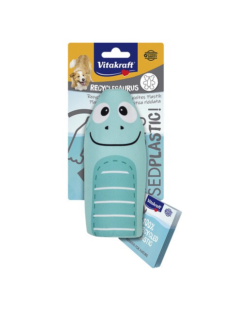 Vitakraft - Juguete Vitakraft para perros Dino con botella interior.
