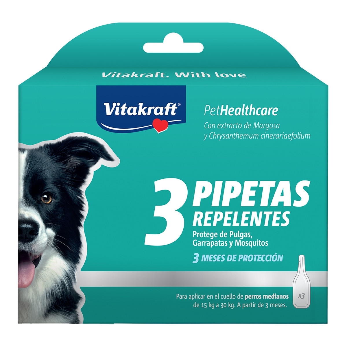 Vitakraft - Pipetas repelentes Vitakraft para perros medianos Biocida 3 uds.