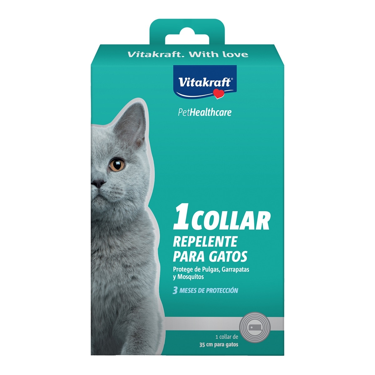 Vitakraft - Collar repelente Vitakraft para gatos con Biocida 35 cm.