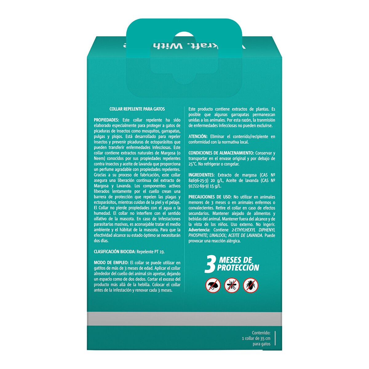 Collar repelente Vitakraft para gatos con Biocida 35 cm Marrón-2