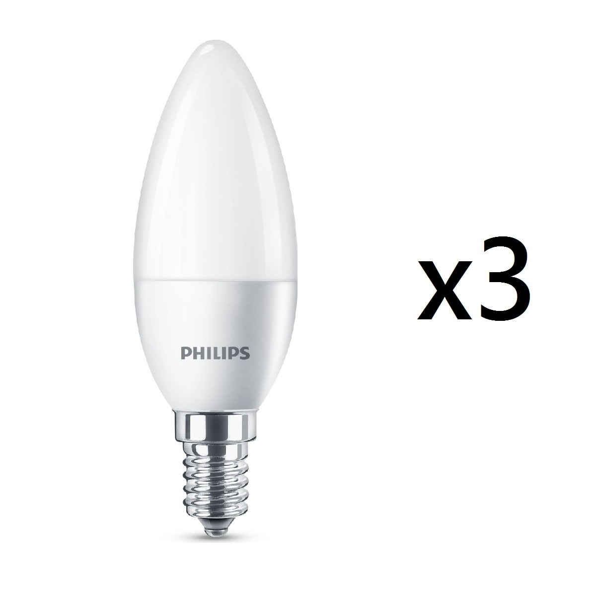 Imagen 0 de Pack de 3 bombillas LED Vela E14 5,5 W 470 lm