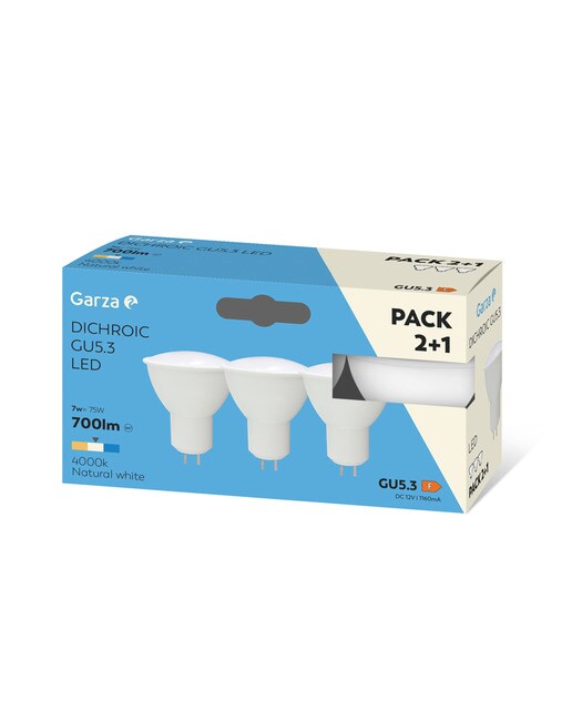 Pack de 3 Lâmpadas Dicróicas GU5.3 7 W 700 lm 4000 K Luz neutra (>=3000 K/<=5000 K).-2