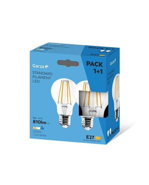 Lâmpada LED Filamento Standar 7 W 810 lm 5000 K (x2) Luz fria (>= 5000 K).-2