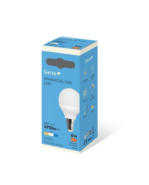 Lâmpada LED Esférica E14 5,5W 470lm 4000K Luz neutra (>=3000 K/<=5000 K).-2