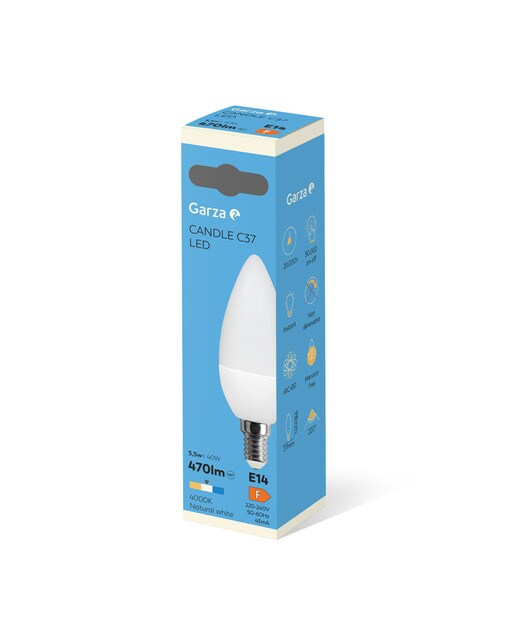 Lâmpada LED Vela E14 470 lm 4000 K - 5,5 W Luz neutra (>=3000 K/<=5000 K).-2