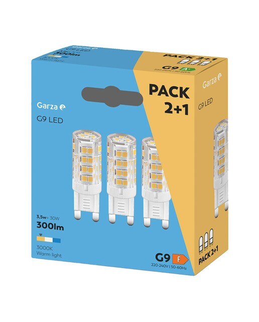 Pack de 3 lâmpadas LED G9 3,5 W Branco-2