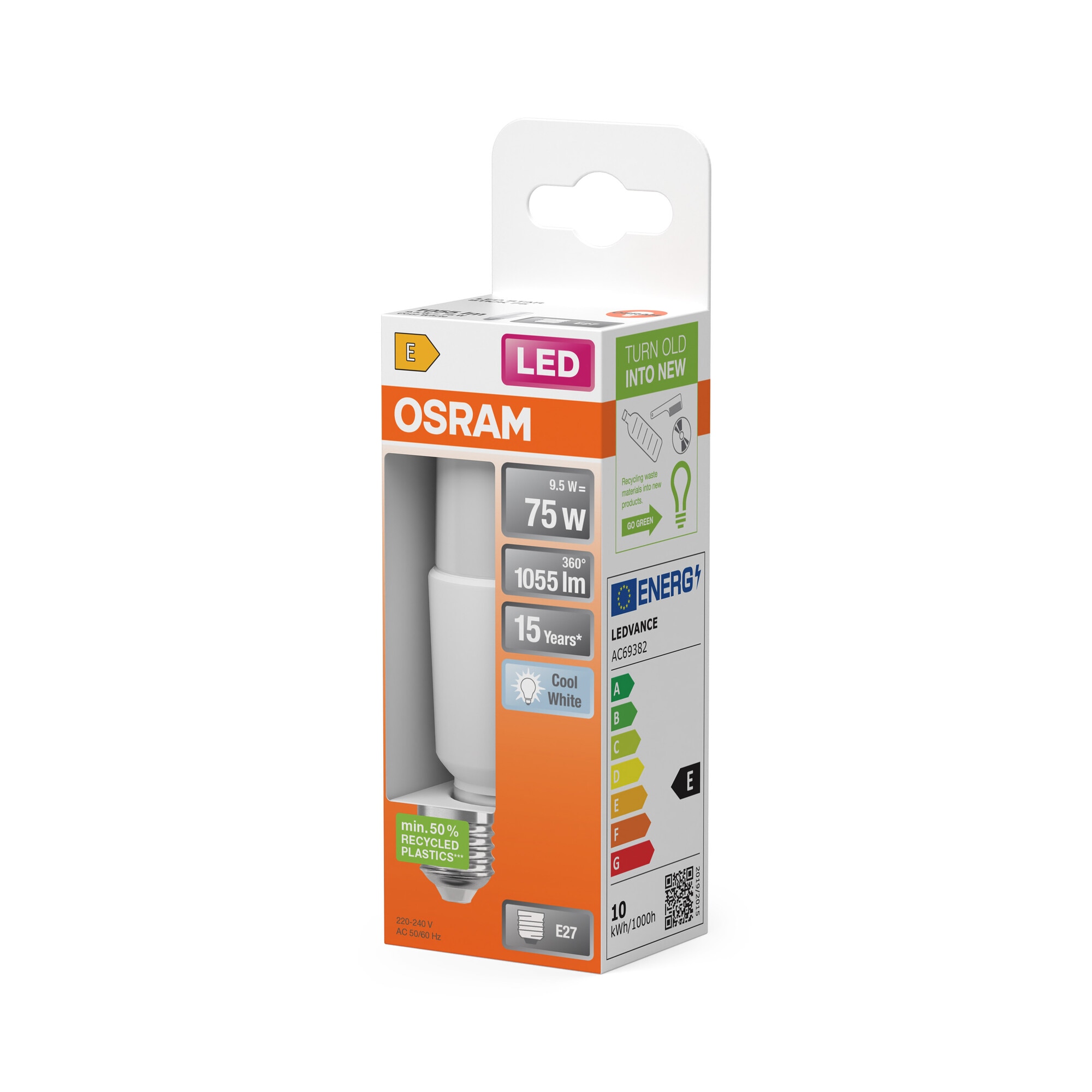 Bombilla LED Stick E27 9W Luz Neutra Osram Blanco-3