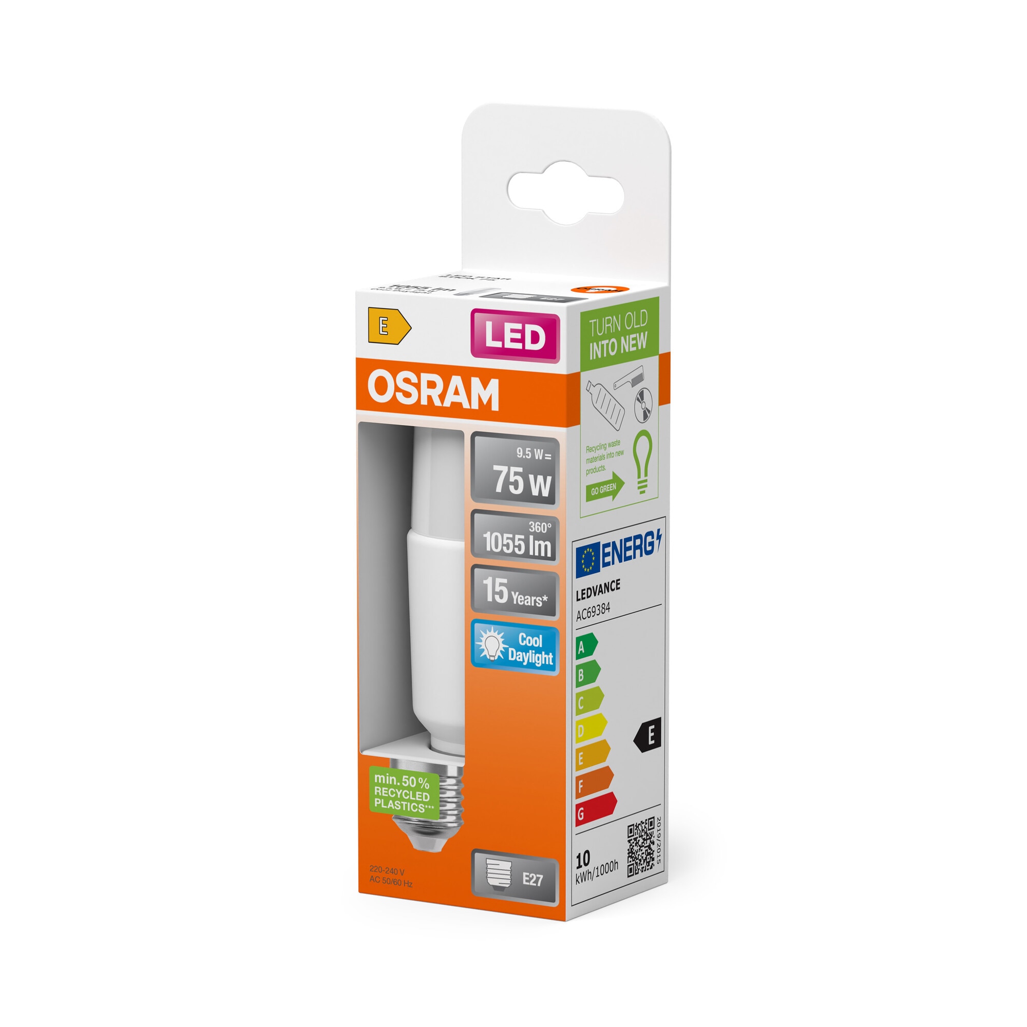 Bombilla LED Stick E27 9W Luz Fría Osram Star Blanco-3