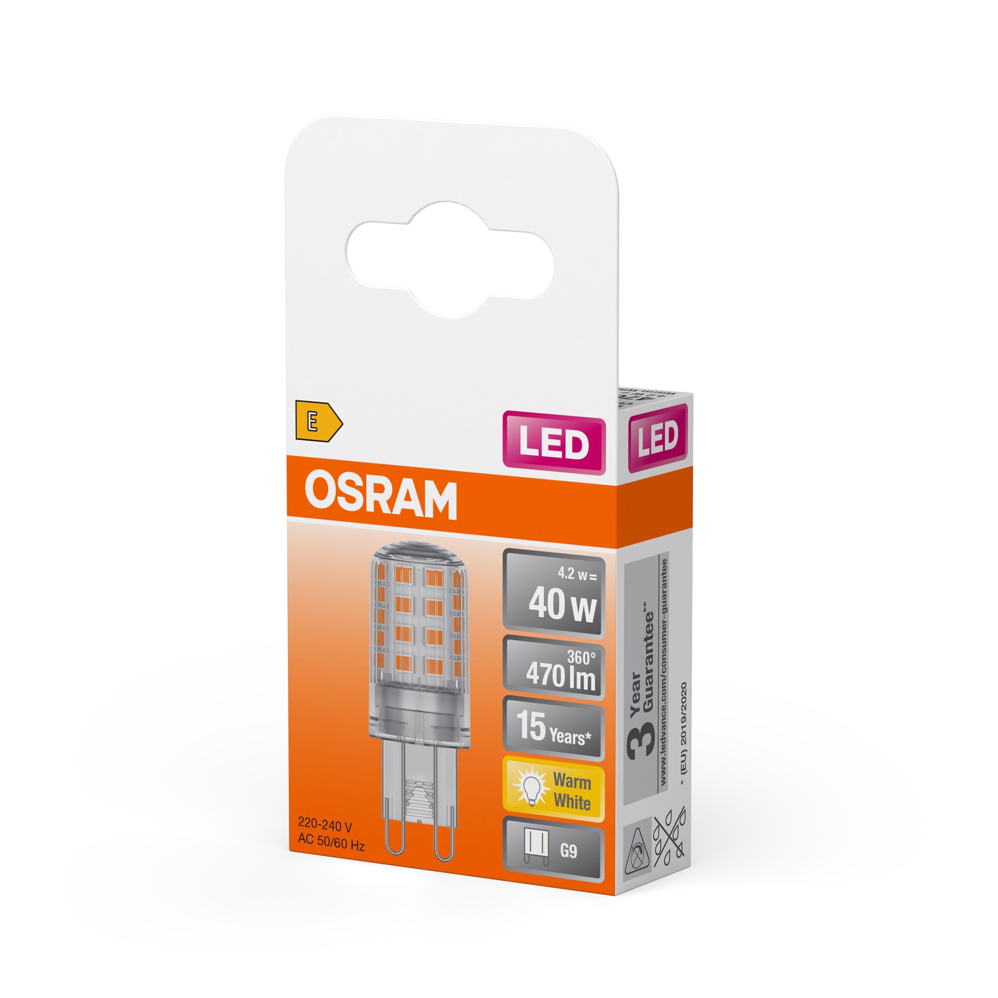 Bombilla LED Pin G9 4,2W Luz Cálida Osram Multicolor-3
