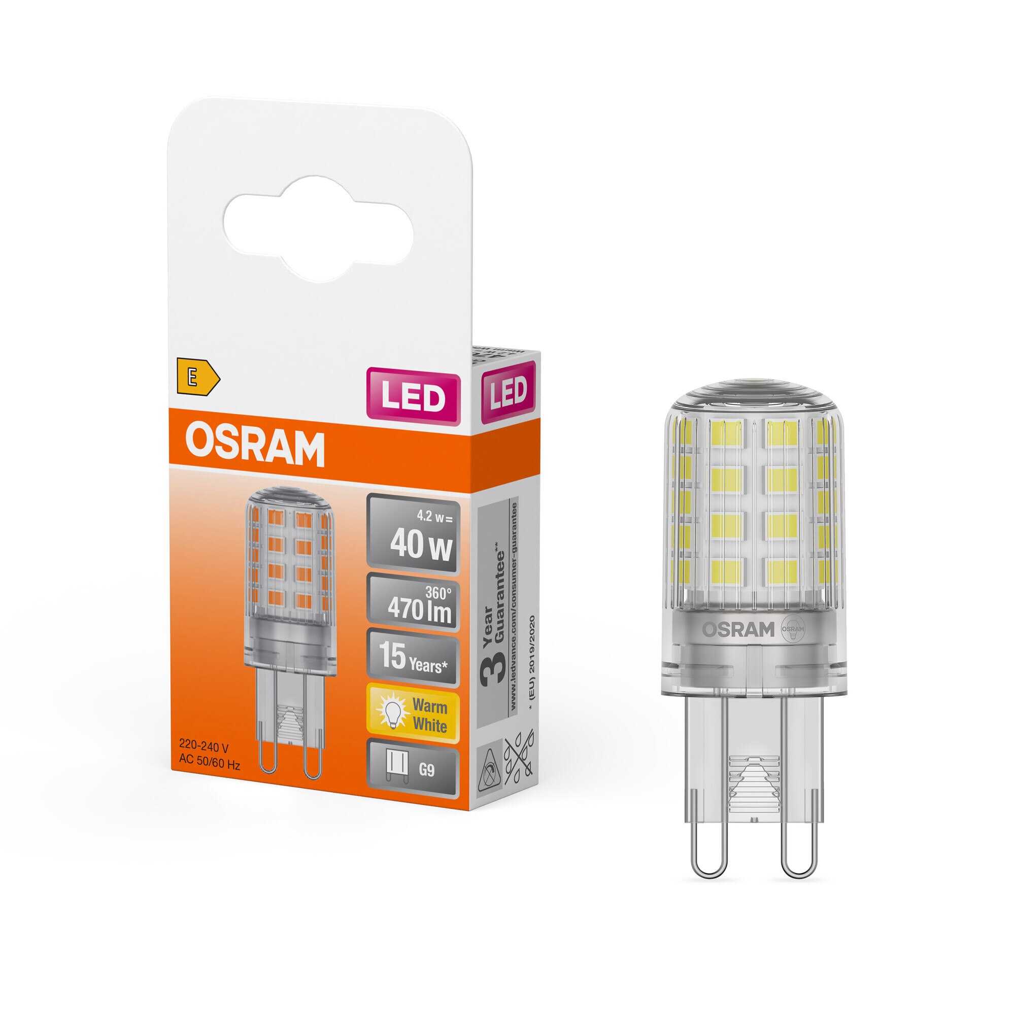 Bombilla LED Pin G9 4,2W Luz Cálida Osram Multicolor-5