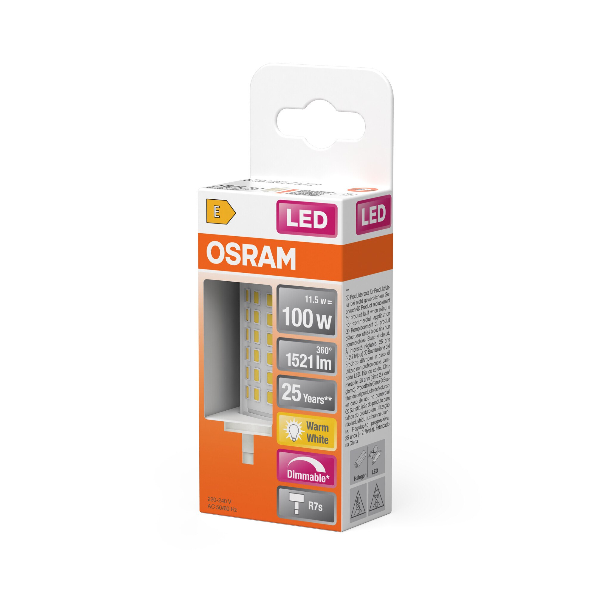 Bombilla LED Especial R7S 12W Luz Cálida 78MM Regulable Osram Multicolor-3