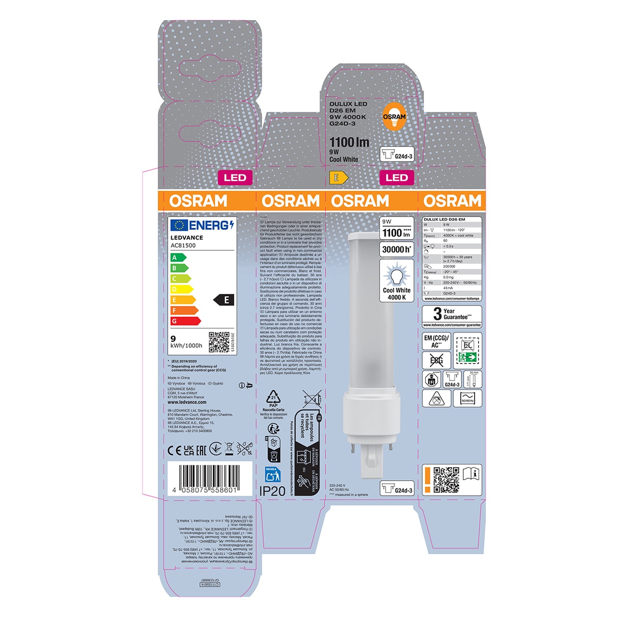 Lâmpada LED Especial 9 W G24D-3 4000 K Osram Dulux D Branco-5