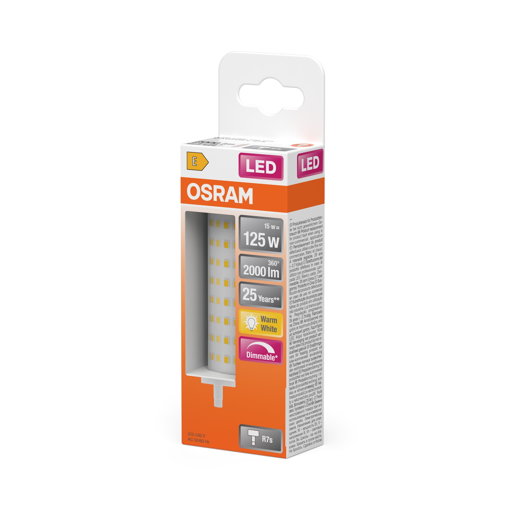 Bombilla LED Especial R7S 16W Luz Cálida 118MM Regulable Osram Multicolor-3