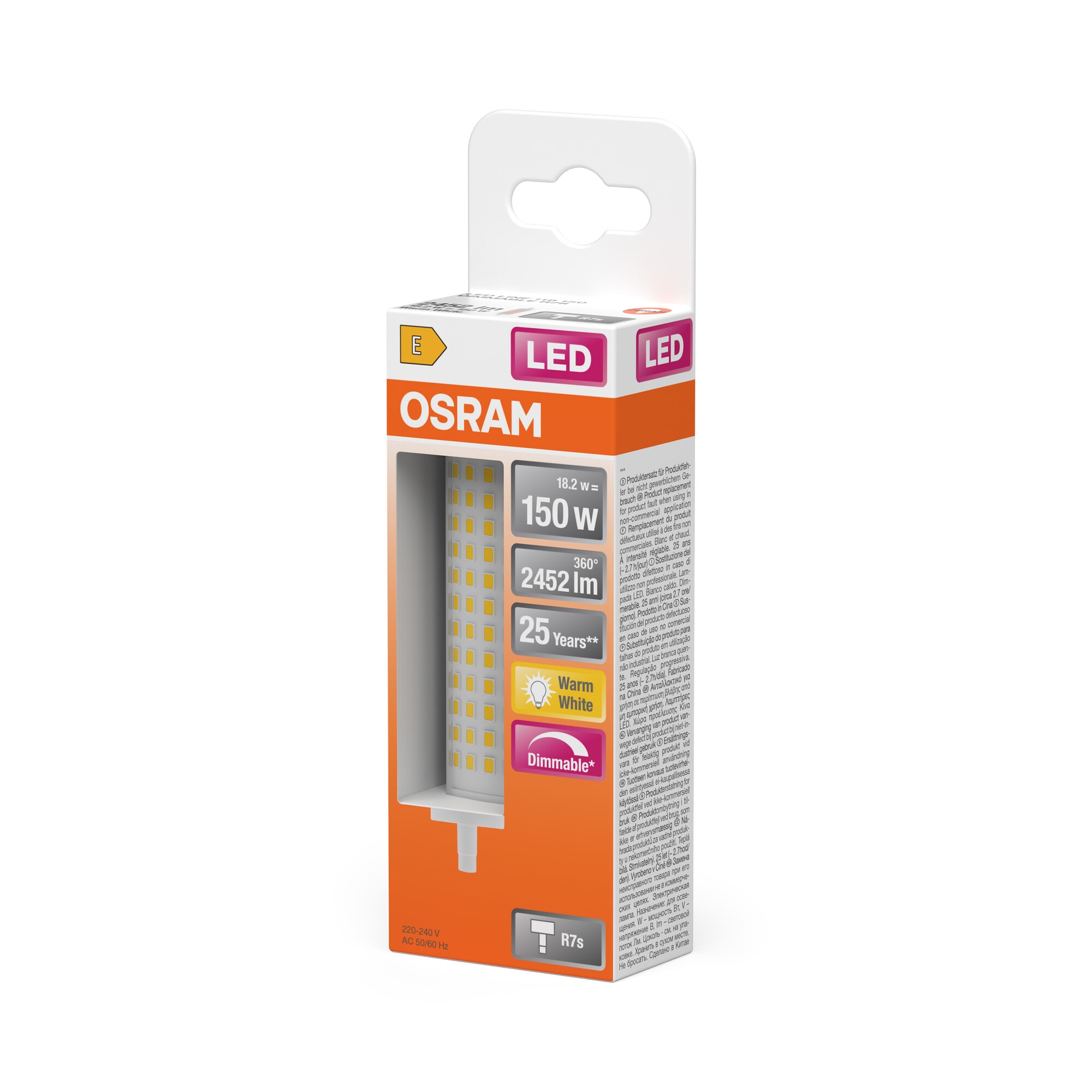 Bombilla LED Especial R7S 19W Luz Cálida 118MM Regulable Osram Multicolor-3