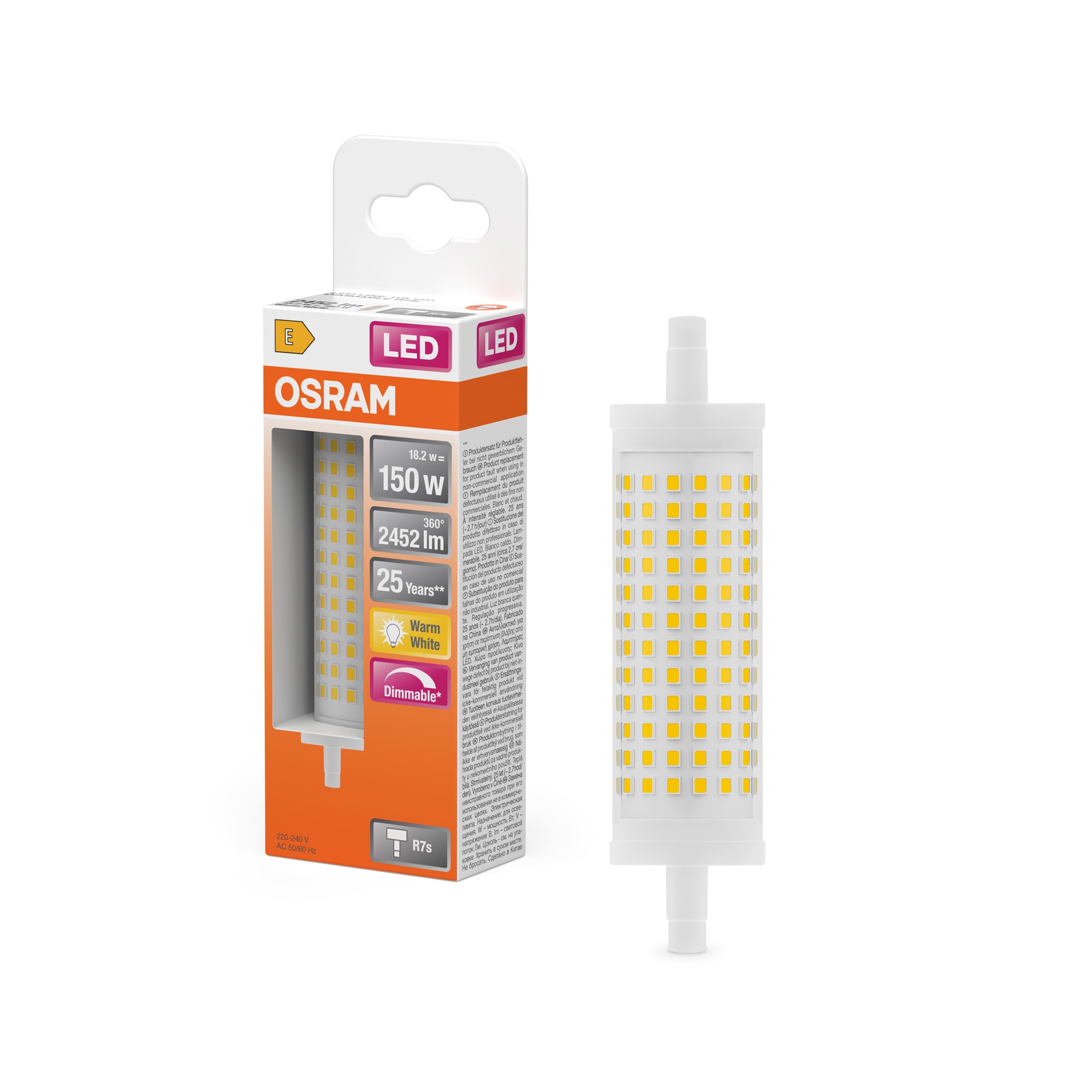 Bombilla LED Especial R7S 19W Luz Cálida 118MM Regulable Osram Multicolor-5