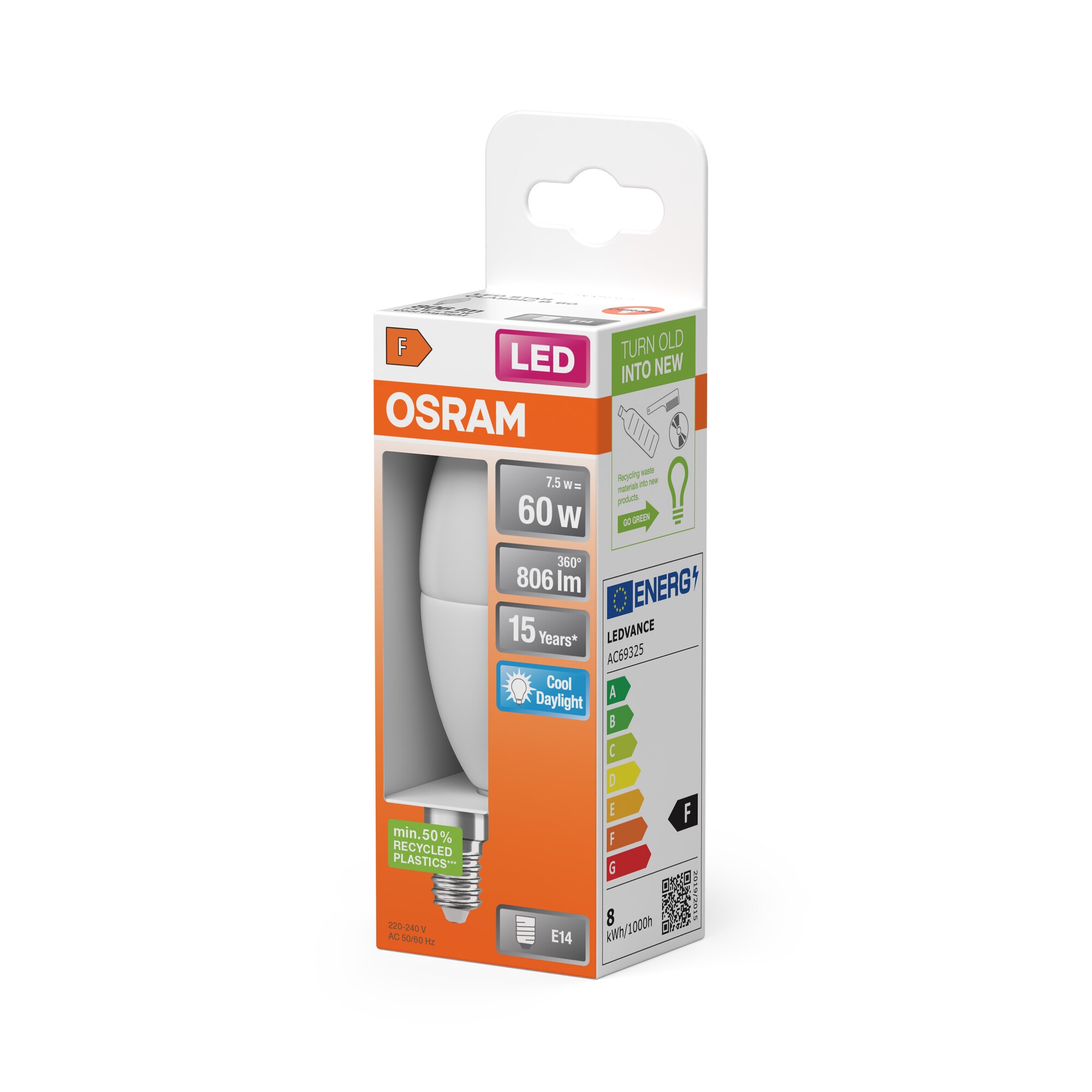 Lâmpada LED Vela E14 7 W Luz Fria Branco-3