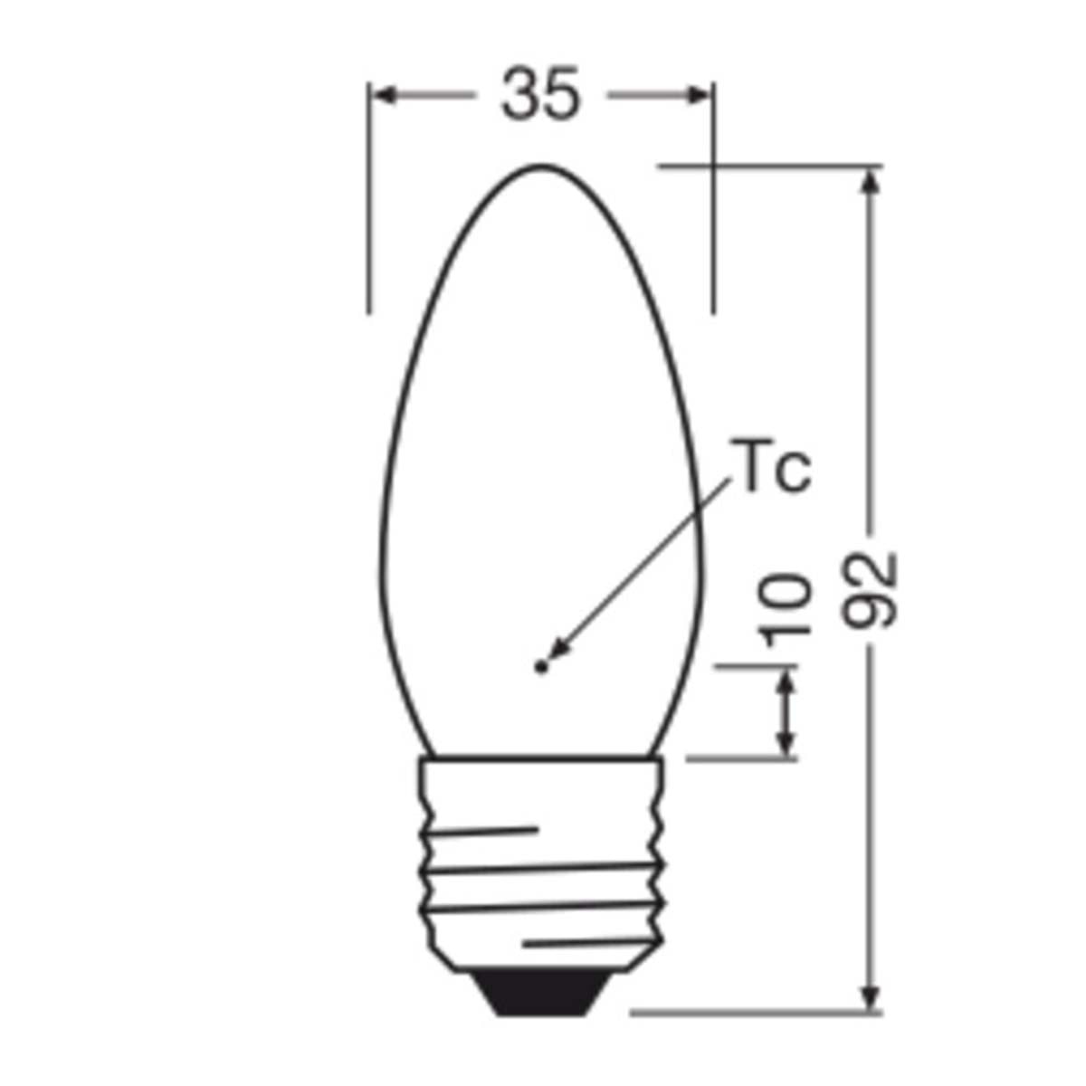 Bombilla LED Vela Cristal Mate 3,4W 2700K E14 Regulable Osram Blanco-2