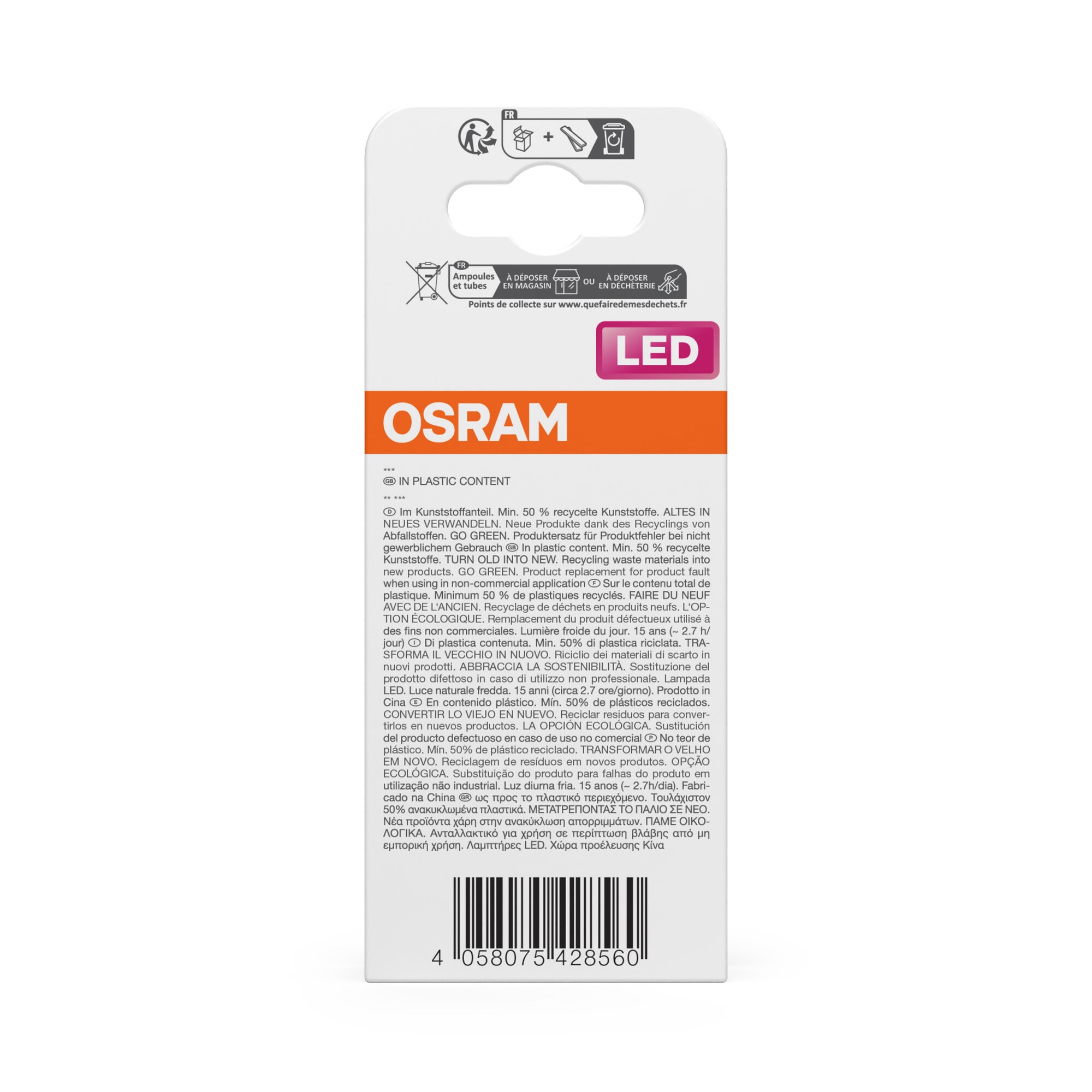 Bombilla LED Estándar E27 8.5W Luz Fría Osram Blanco-4