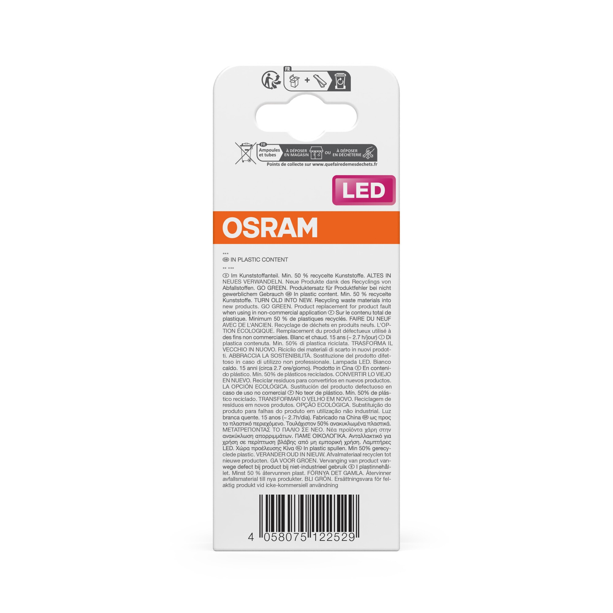 Bombilla LED Estándar E27 10W Luz Cálida Osram Blanco-4
