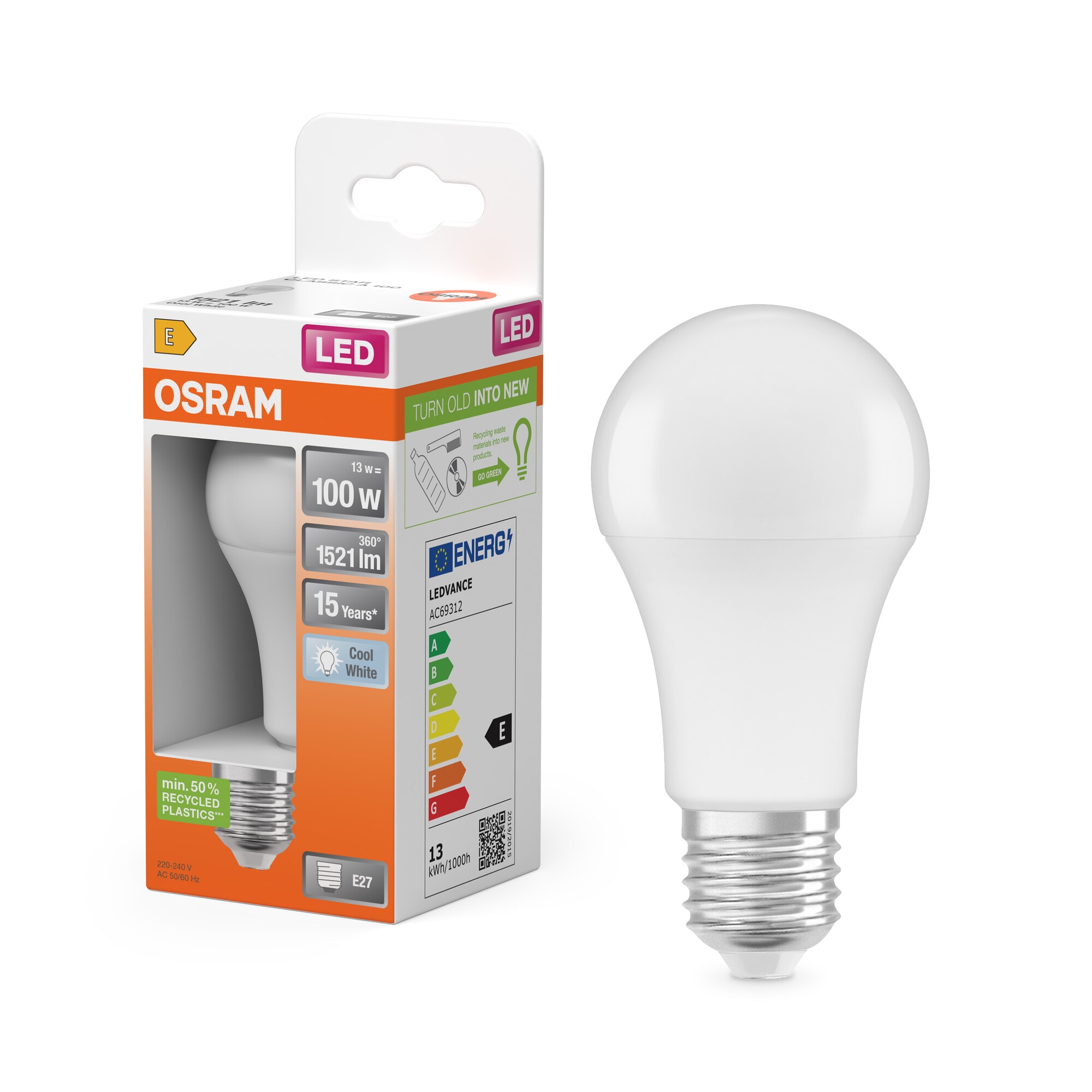Bombilla LED Estándar E27 13W Luz Neutra Osram Blanco-6