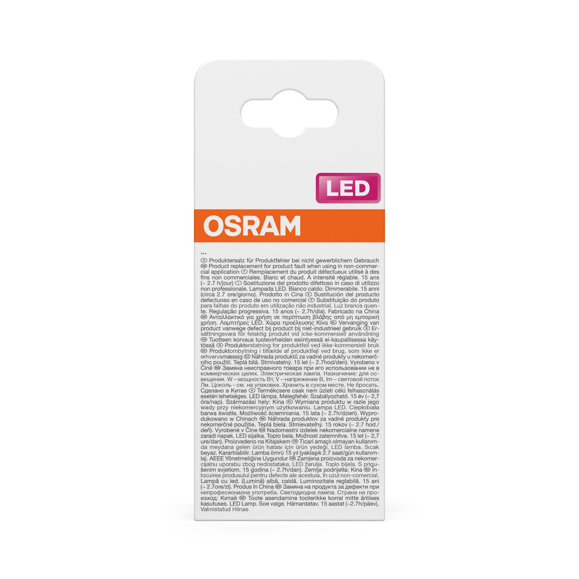 Bombilla LED Estándar E27 5,9W Luz Cálida Regulable Osram Blanco-4