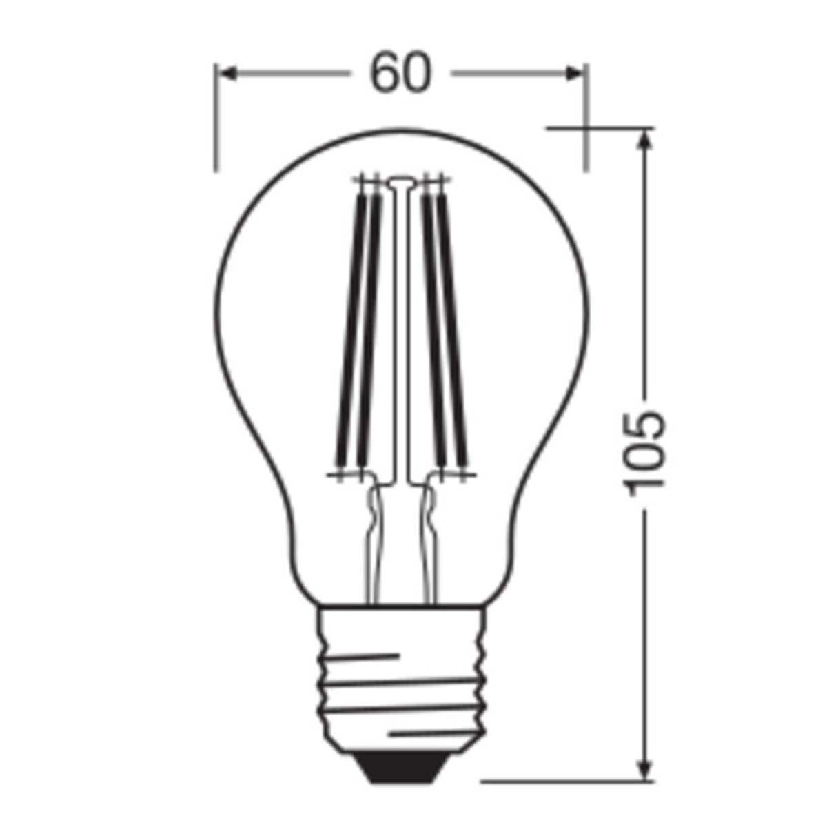 Bombilla LED Estándar Cristal Filamento E27 6,5W Luz Cálida Osram Transparente-2