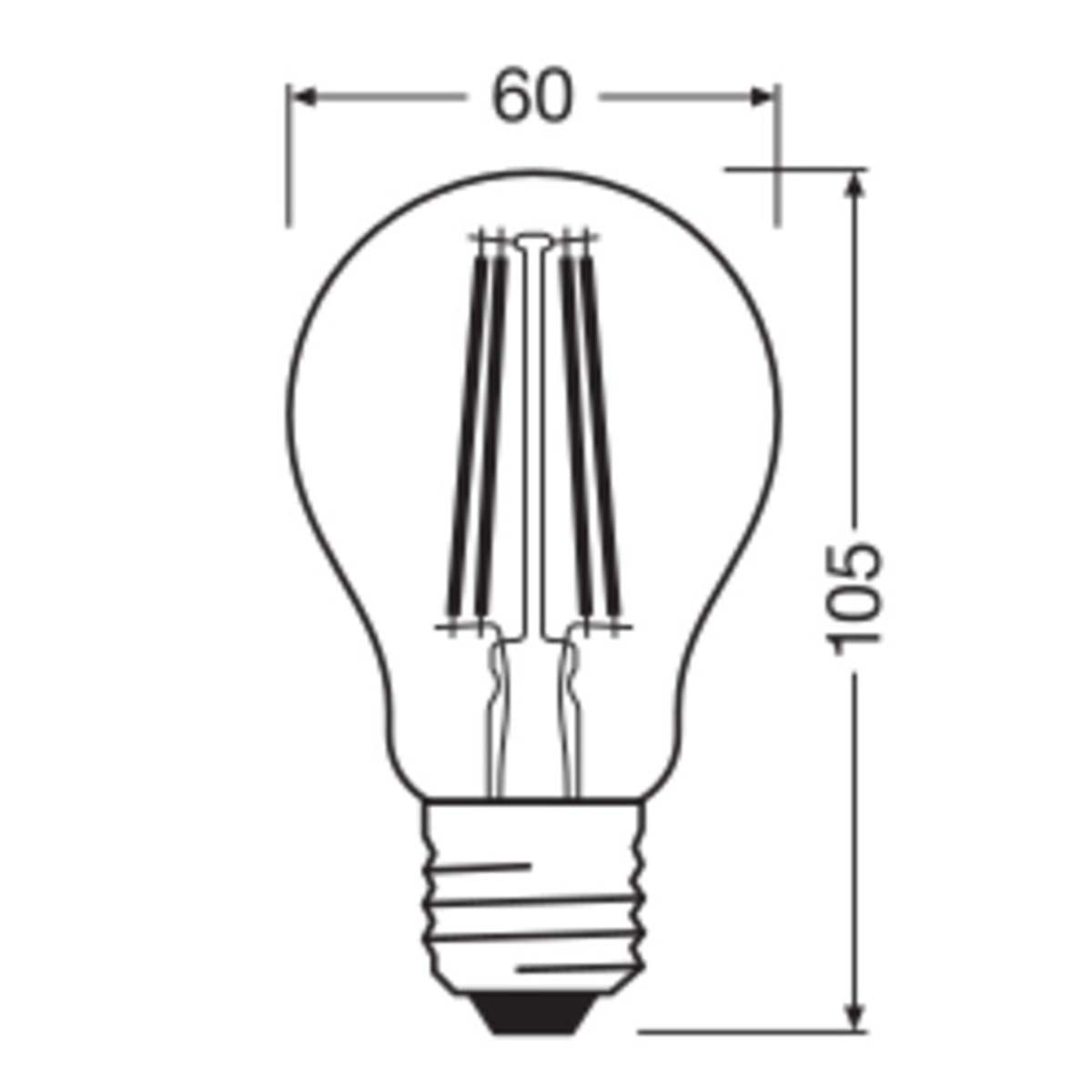 Bombilla LED Estándar Cristal Filamento E27 6,5W Luz Fría Osram Transparente-2
