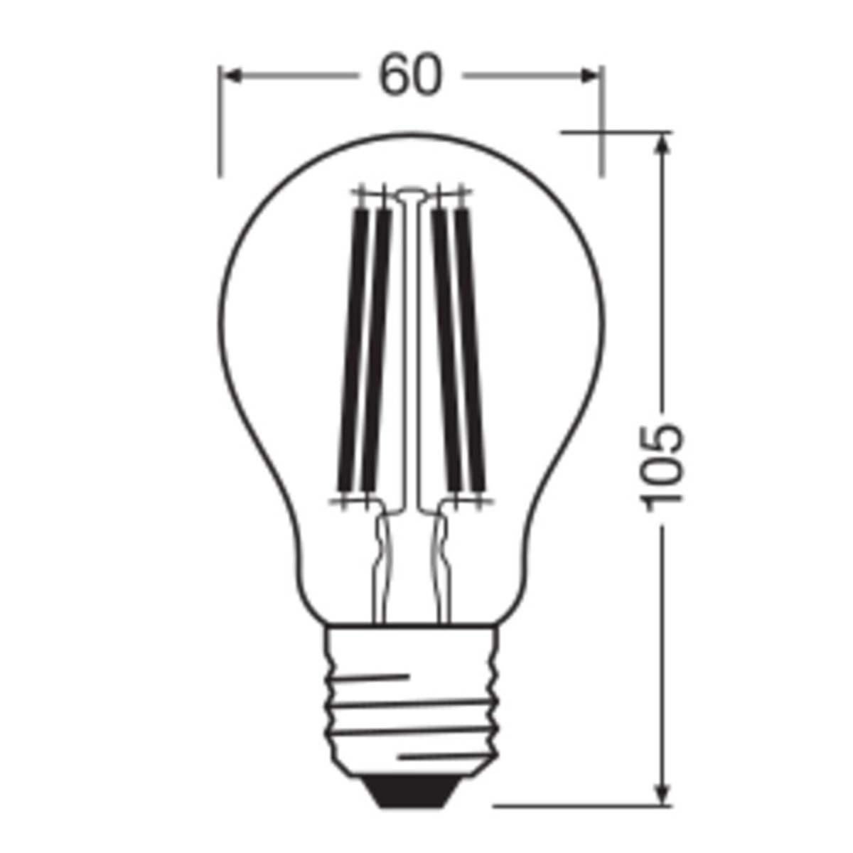 Bombilla LED Estándar Cristal Filamento E27 11W Luz Cálida Osram Transparente-2
