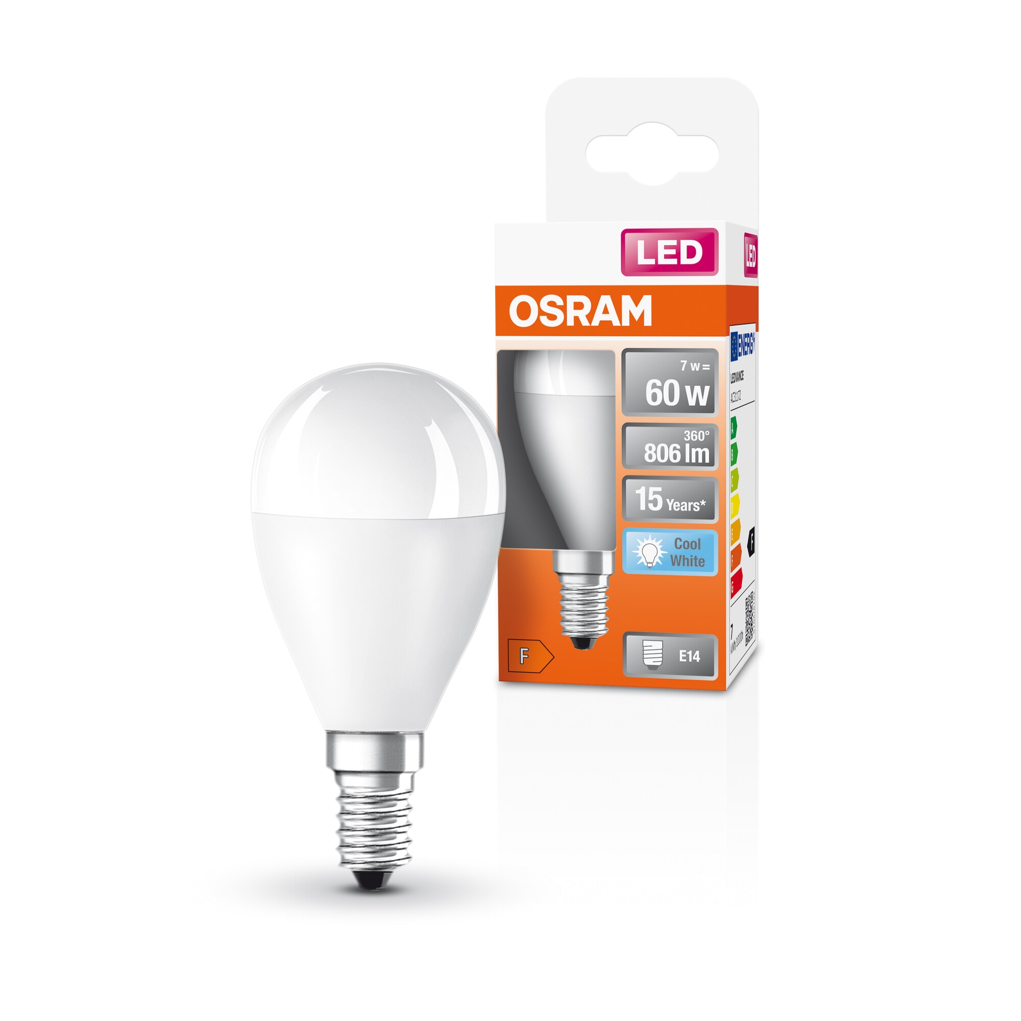 Bombilla LED Esférica E14 7W Luz Neutra Osram Blanco-5