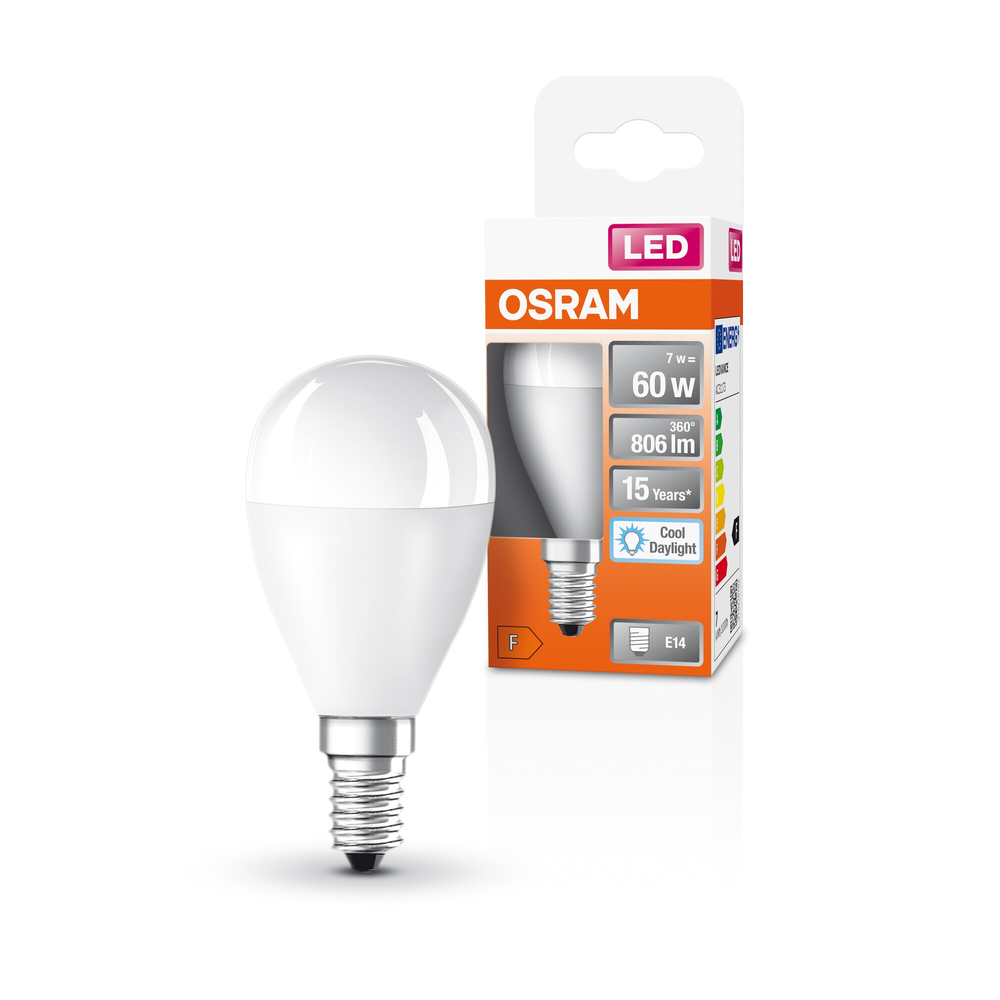 Bombilla LED Esférica E14 7W Luz Fría Osram Blanco-5
