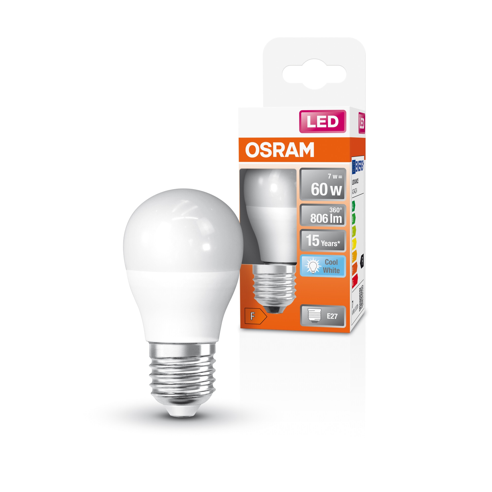 Bombilla LED Esférica E27 7W Luz Neutra Osram Blanco-5