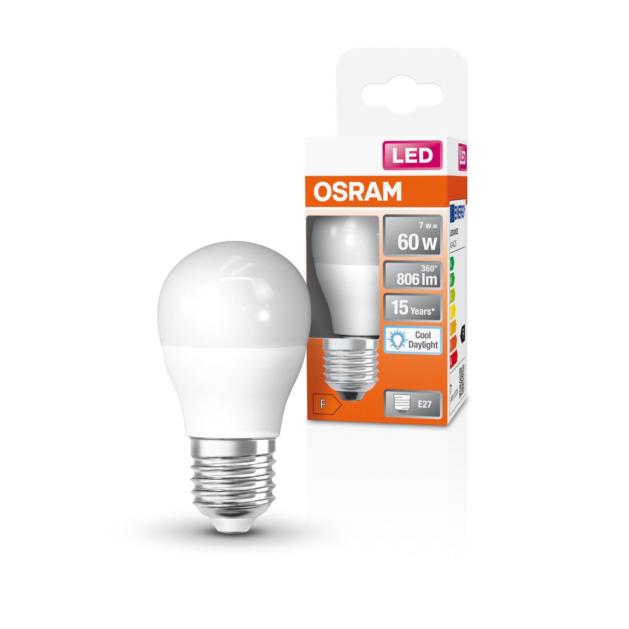 Bombilla LED Esférica E27 7W Luz Fría Osram Blanco-5