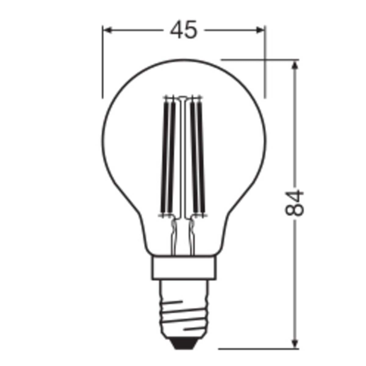 Bombilla LED Esférica Cristal Filamento E14 4W Luz Fría Osram Transparente-2