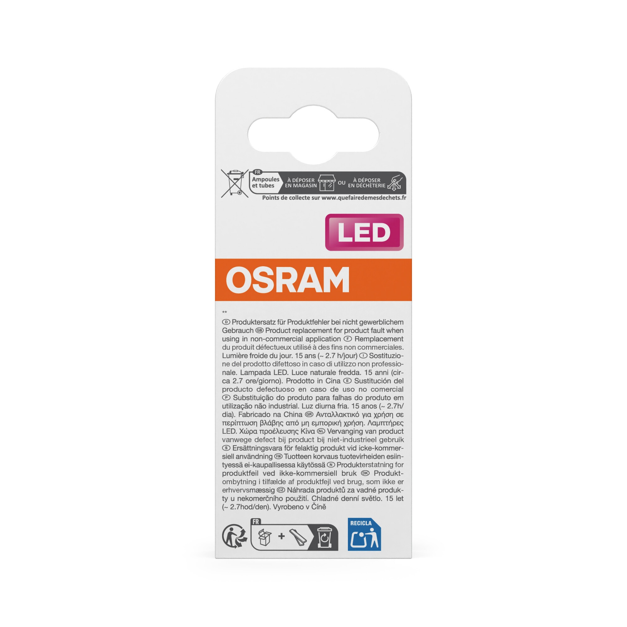 Bombilla LED Esférica Cristal Filamento E14 4W Luz Fría Osram Transparente-4