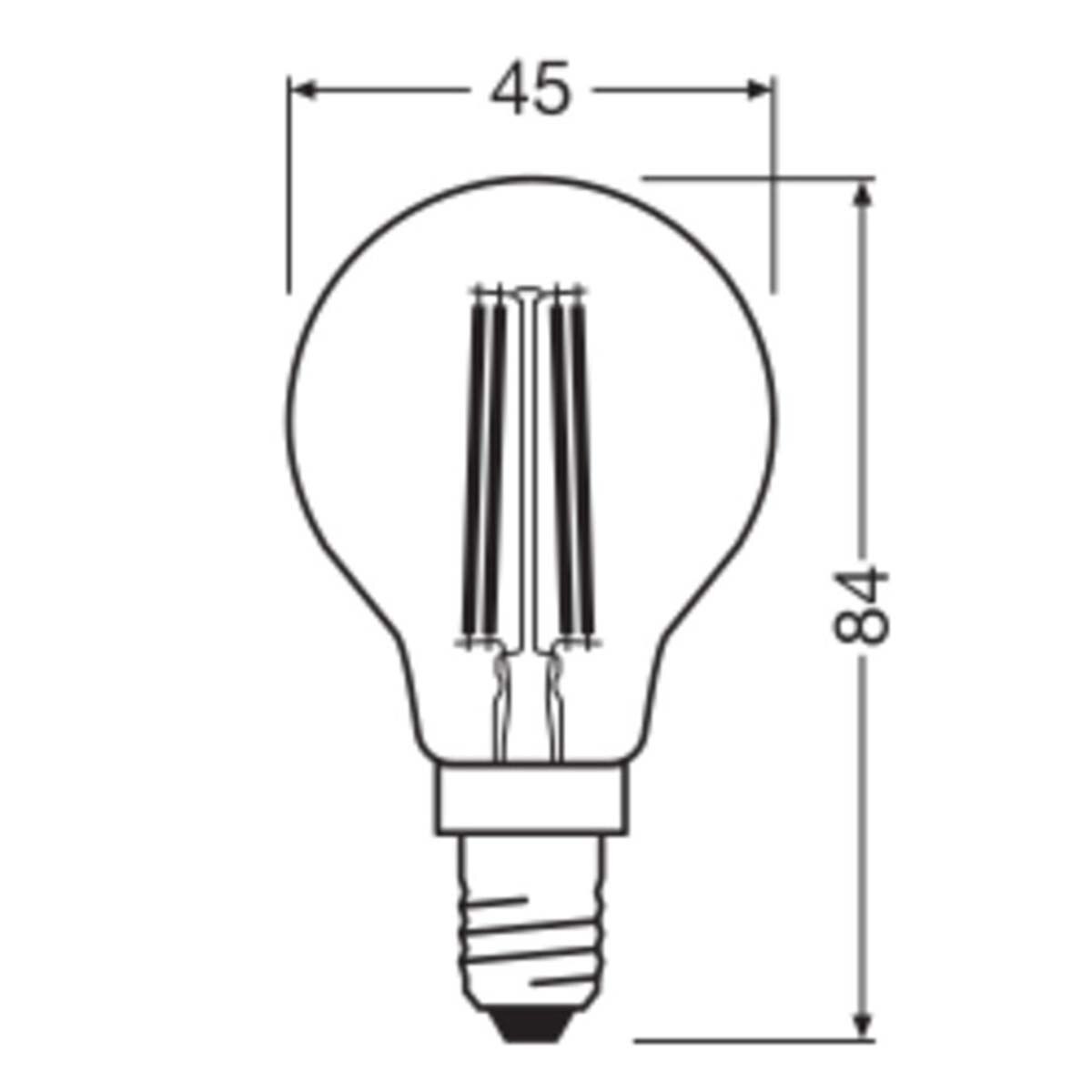 Lâmpada LED Esférica de Cristal com Filamento E14 5,5 W Luz Quente Transparente-2
