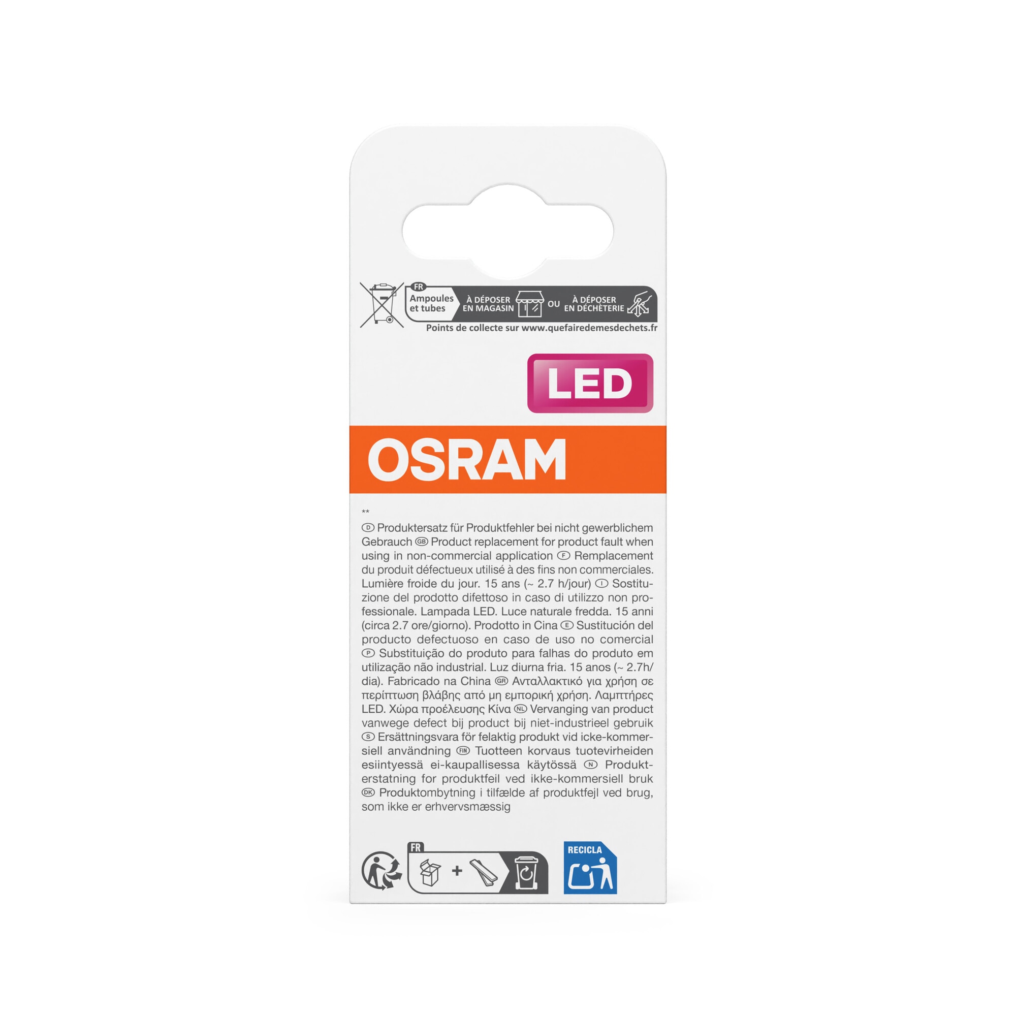 Lâmpada LED Esférica Vidro Mate E14 5,5 W Luz Fria Osram Branco-3