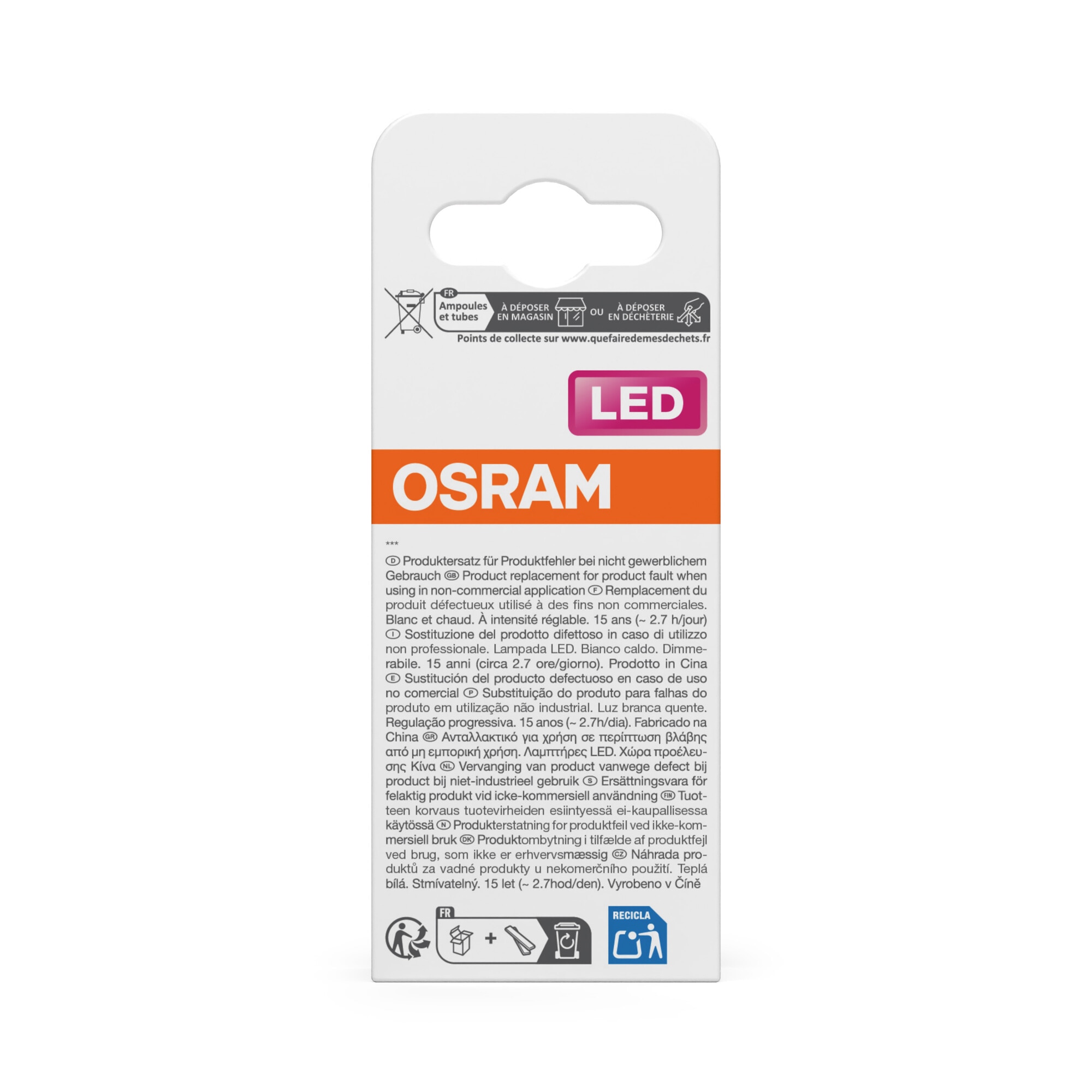 Bombilla LED Esférica Cristal Filamento E14 6.5W Luz Cálida Regulable Osram Transparente-4
