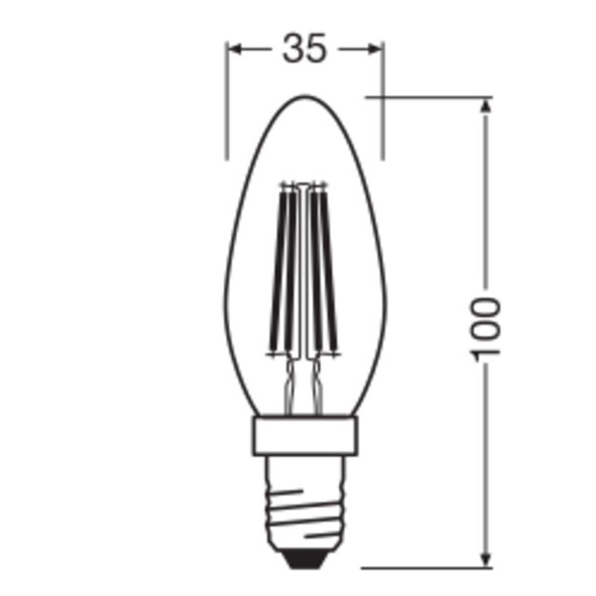 Lâmpada LED Vela Cristal Filamento E14 4W Luz Fria Osram Transparente-2
