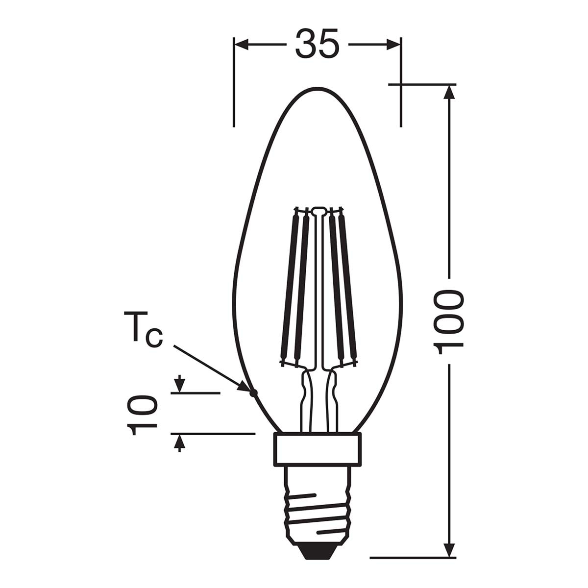 Lâmpada LED Vela Cristal Filamento E14 5,5 W Luz Fria Osram Transparente-2