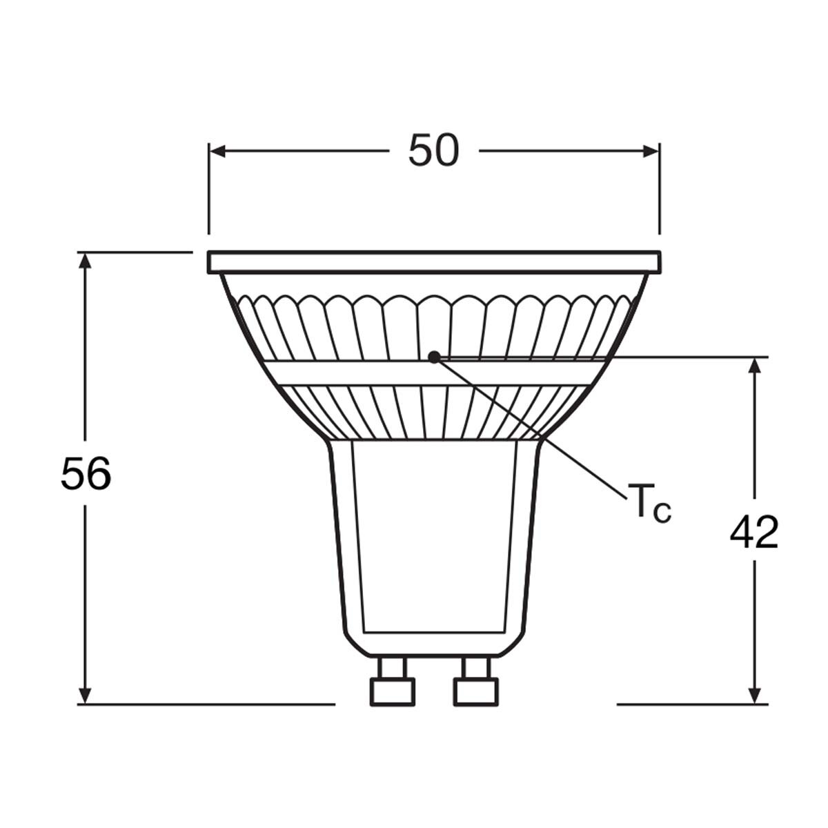 Bombilla LED Spot PAR16 4,3W Luz Fría 120º GU10 Transparente-2