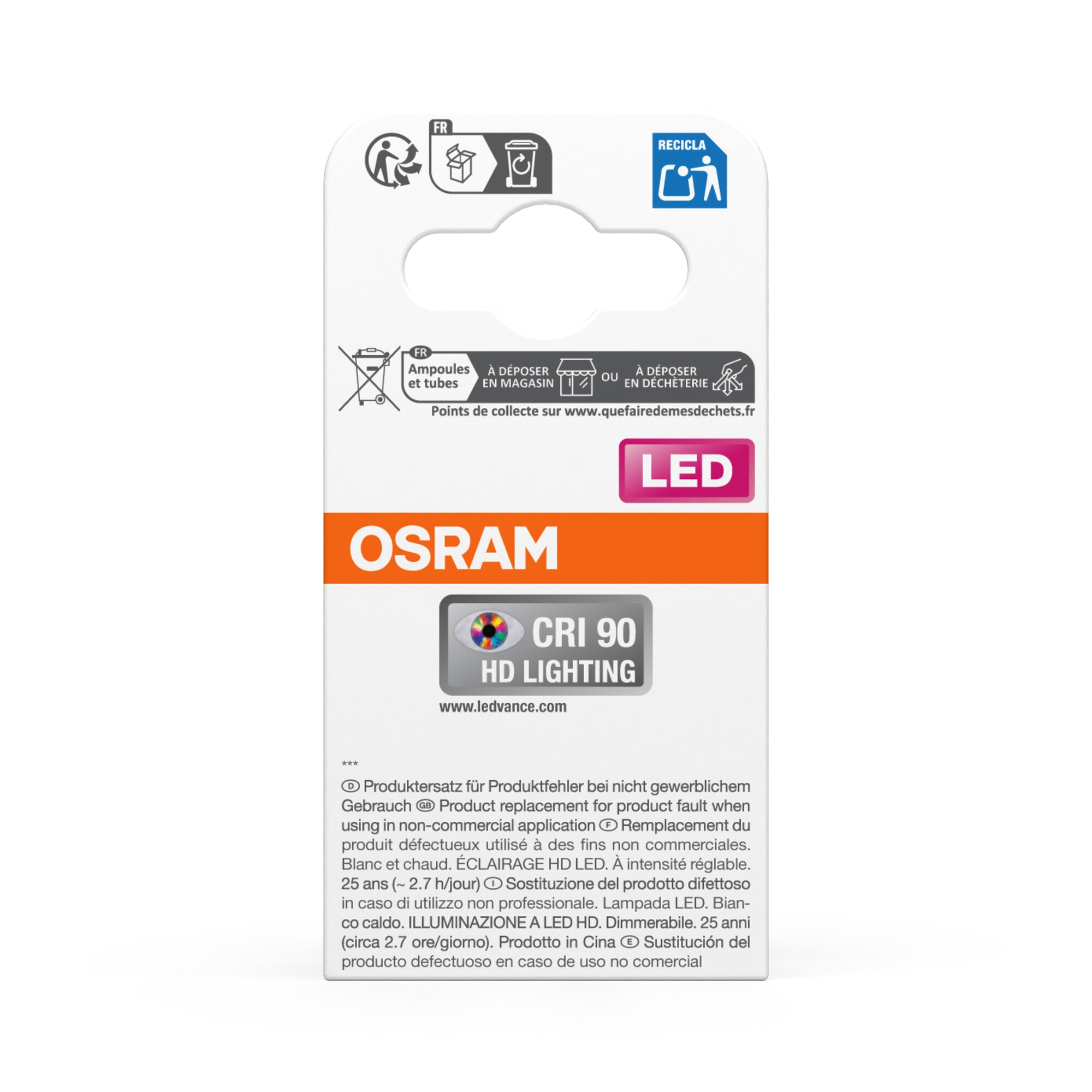 Bombilla LED Spot PAR16 2,4W Luz Cálida Regulable 36º GU10 Transparente-4